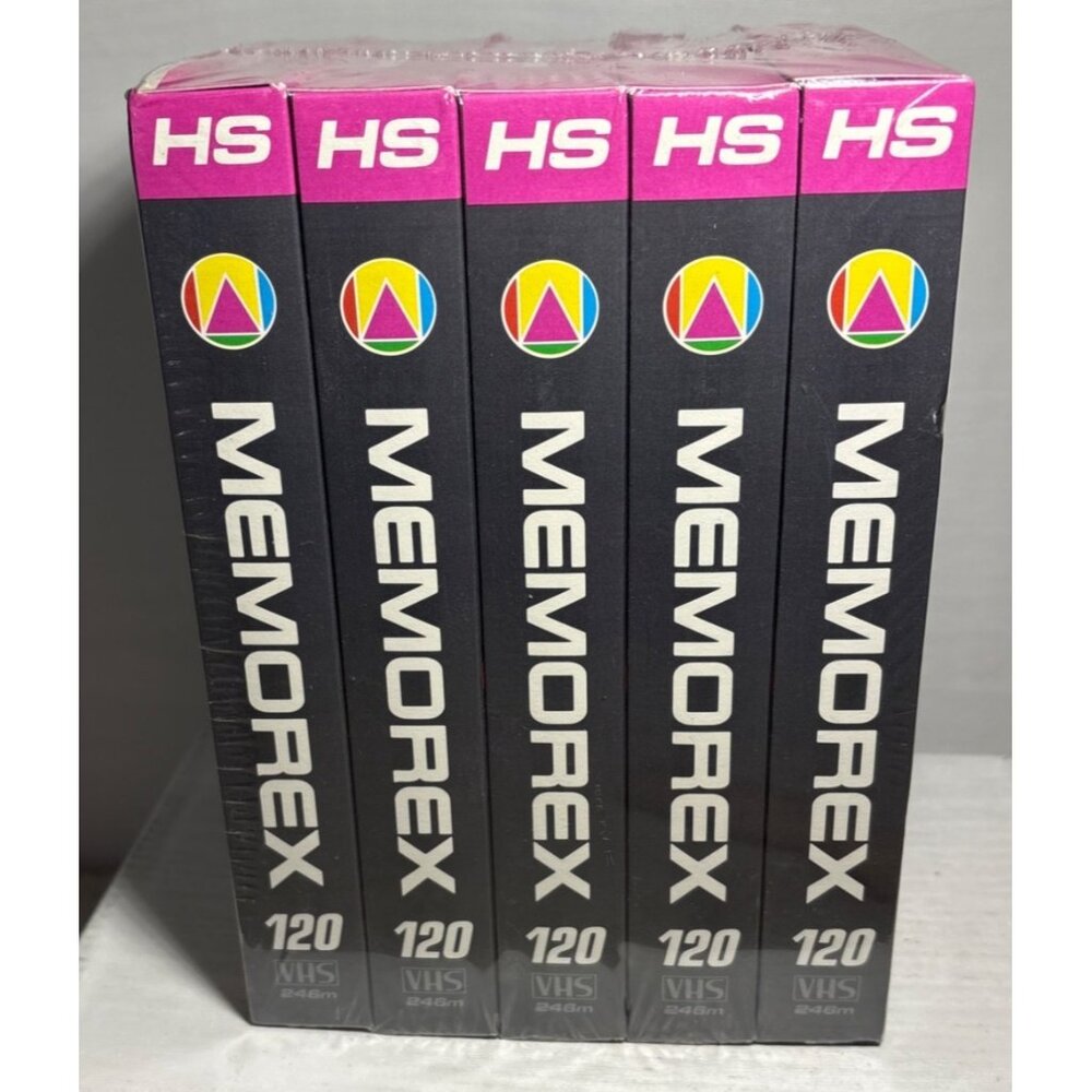 Memorex HS 120 VHS Video Cassette 5-Pack New SEALED